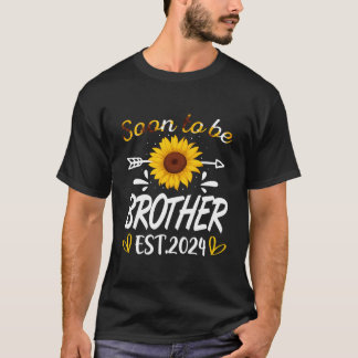 T-shirt Bientôt Être Frère Est2024 Mignonne Tournesol Corr