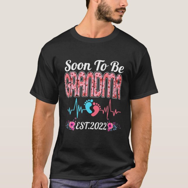 T-shirt Bientôt Être La Révélation De Genre De Grand-Mère (Devant)