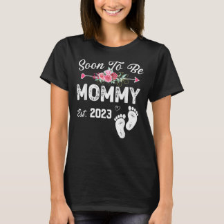 T-shirt Bientôt Être Maman 2023 Floral Bébé Grossesse Anno