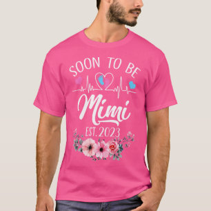 T-shirt Bientôt Être Mimi Est 2023 Grossesse Florale Annon