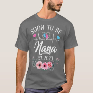 T-shirt Bientôt Être Nana Est 2023 Grossesse Florale Annon