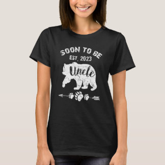T-shirt Bientôt être Oncle Ours nouveau Papa 2023 Mens