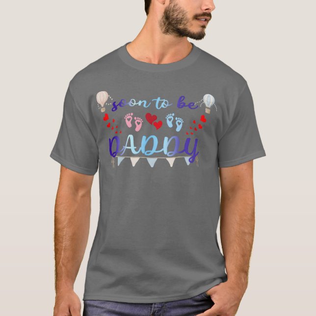 T-shirt Bientôt être papa heureux mère fille de grossesse (Devant)