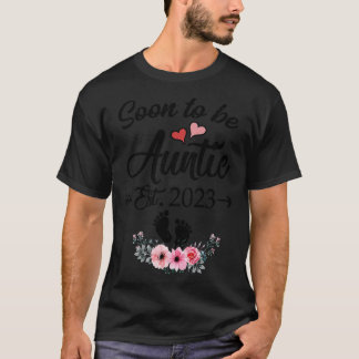 T-shirt Bientôt Être Tante 2023 Nouvelle Tante Pour La Fêt