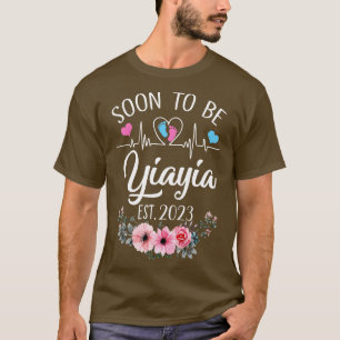 T-shirt Bientôt Être Yiayia Est 2023 Grossesse Florale Ann