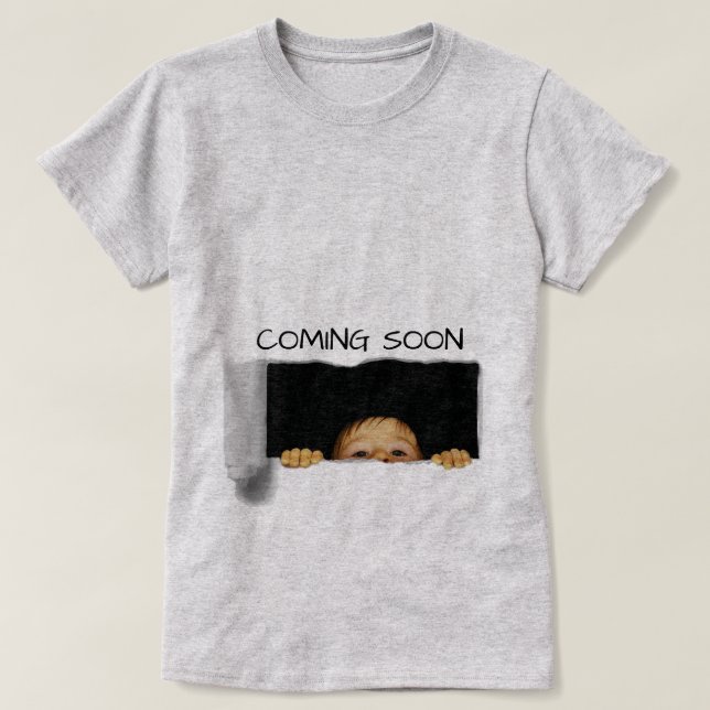 T-shirt Bientôt Peek-A-Boo Baby Custom (Design devant)