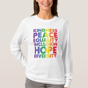 T-shirt Bienveillance Paix Égalité Amour Inclusion Espoir