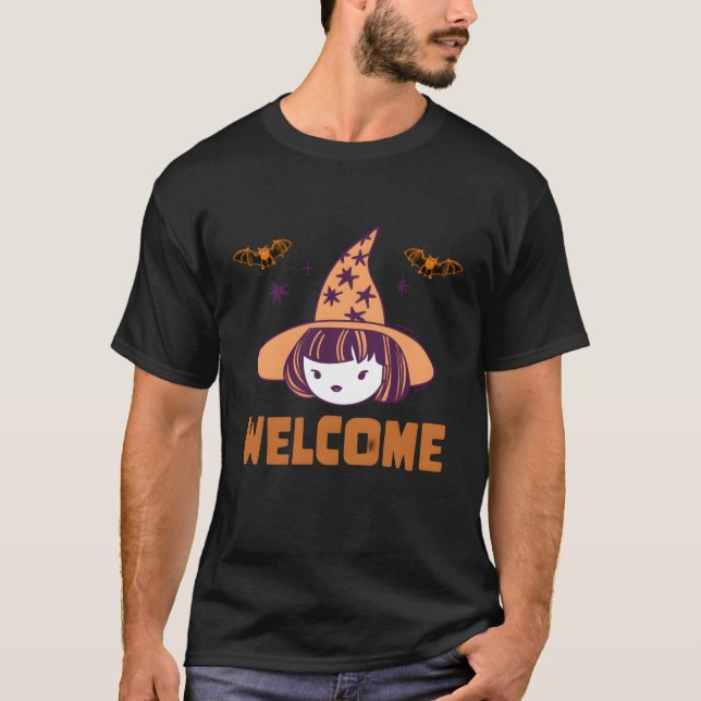 T-shirt bienvenue à halloween land retro (Devant)