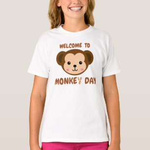 T-shirt Bienvenue à la journée du singe.