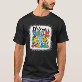 T-shirt Bienvenue À L'École Mignonne Visage Souriant Ensei