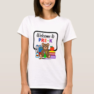 T-shirt Bienvenue à l'école pré-K Ours Femme
