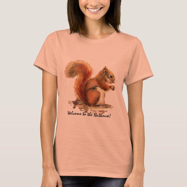 T-shirt Bienvenue à l'Humour de Nuthouse mignon écureuil r (Devant)
