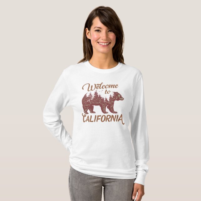 T-shirt Bienvenue à l'ours de Californie (Devant entier)