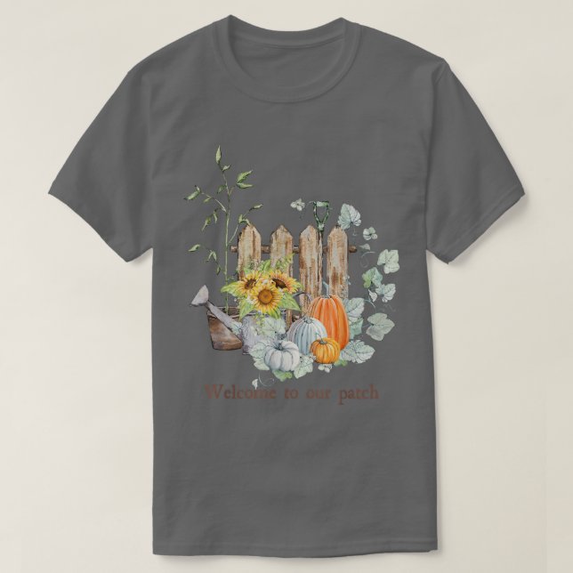 T-shirt Bienvenue À Notre Patch Citrouille Sunflower Funny (Design devant)