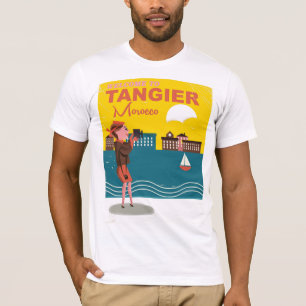T-shirt Bienvenue à Tanger Maroc affiche de voyage vintage