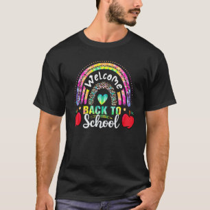 T-shirt Bienvenue au retour à l'école arc-en-ciel premier