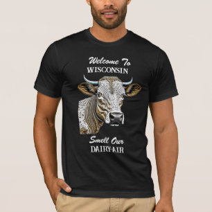 T-shirt Bienvenue au Wisconsin, Sentez notre air laitier