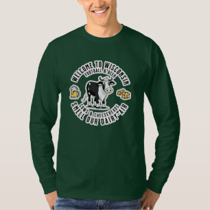 T-shirt Bienvenue au Wisconsin, Sentez notre air laitier