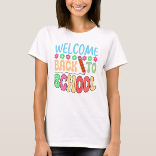 T-shirt Bienvenue Retour À L'École Cadeau Enseignant
