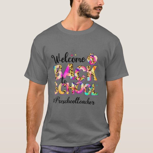 T-shirt Bienvenue Retour À L'École Préscolaire Professeur  (Devant)