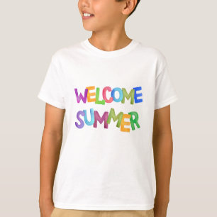 T-shirt bienvenue typographie colorée de vacances d'été