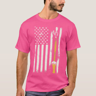 T-shirt Bière Artisanale Sur Le Drapeau Américain