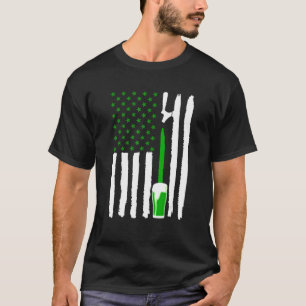 T-shirt Bière artisanale verte Bière drapeau américain Boi