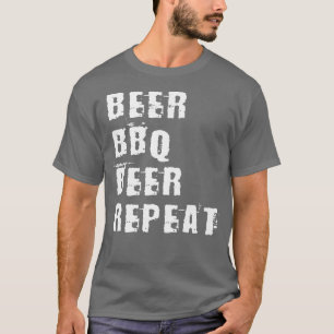 T-shirt Bière BBQ Bière Répéter Grillmaster Grillade Viand