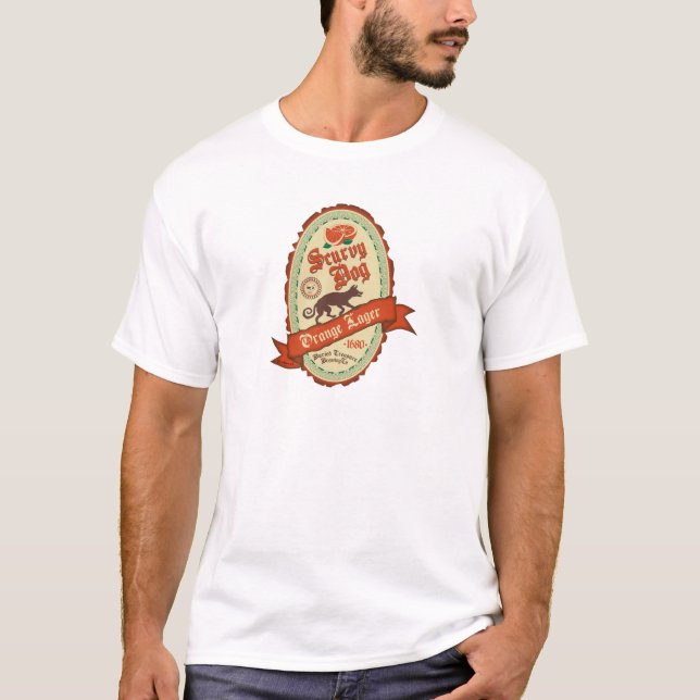 T-shirt Bière blonde allemande Scurvy d'orange de chien (Devant)