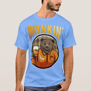 T-shirt Bière Bod Grizzly Ours Boire' Bière Décontracté Dr