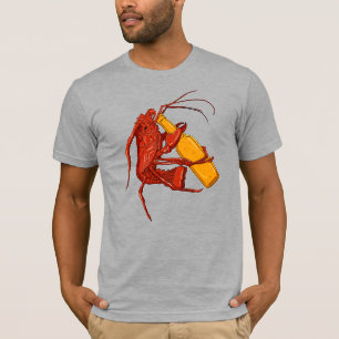 T-shirt Bière Boire Homard Funny Gag de fruits de mer Grap