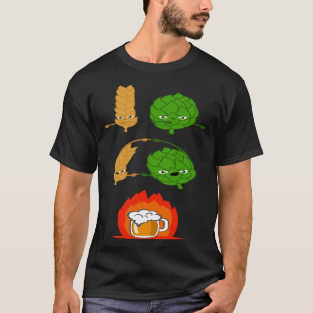 T-shirt Bière cool Hops Malt Bière Brasserie Alcool (Devant)