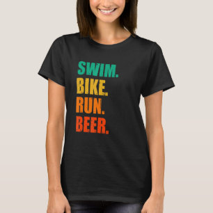 T-shirt Bière de course à vélo natation course à vélo Tria