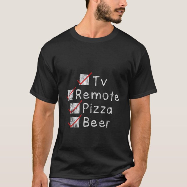 T-shirt Bière de pizza télévisée — (Devant)