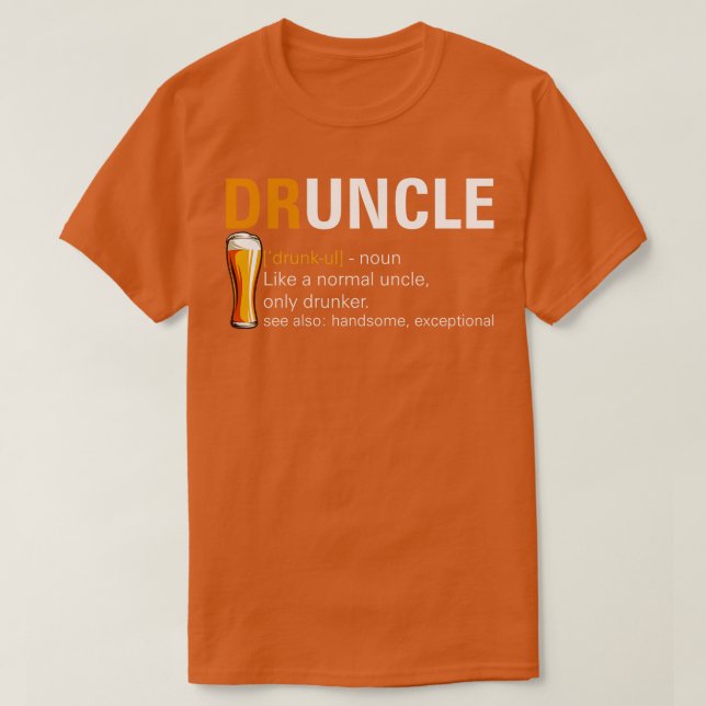 T-shirt Bière drôle Drunk oncle (Design devant)