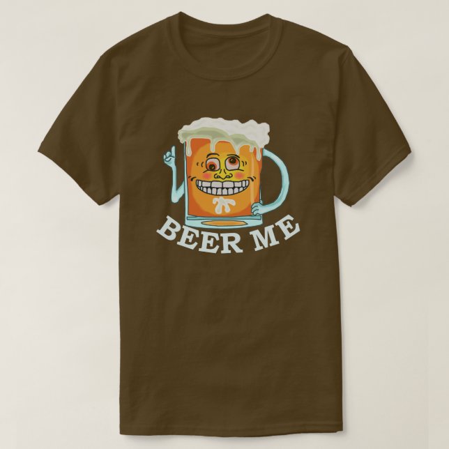 T-shirt Bière drôle je grimaçant l'humour potable de tasse (Design devant)