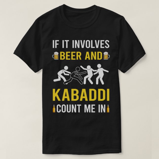 T-shirt Bière Et Kabaddi (Design devant)