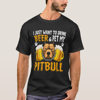 T-shirt Bière et Pitbull Chien Maman Chien Papa Idée