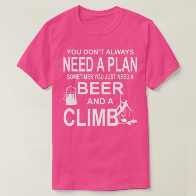 T-shirt Bière et une escalade de montée rocher cadeau (Design devant)