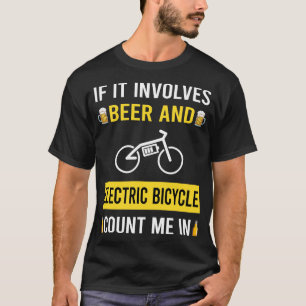 T-shirt Bière Et Vélo Électrique E Vélo Ebike