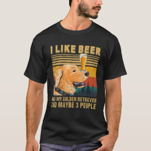 T-shirt Bière Golden Retriever 3 Personnes Drôle Chien à b