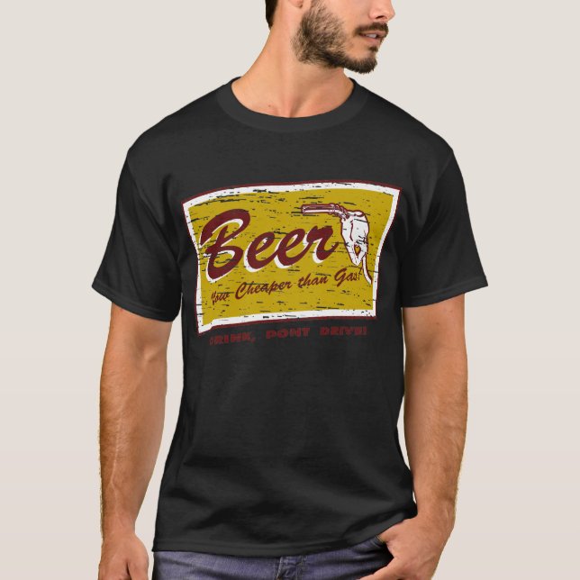 T-shirt BIÈRE… maintenant meilleur marché que le gaz (Devant)