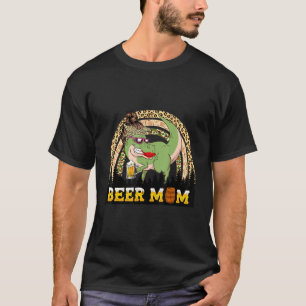 T-shirt Bière Maman T Rex Mamasaurus Leopard Camo Rainbow