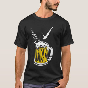 T-shirt Bière Plongée Vendredi - Drôle Week-end Bière Boir