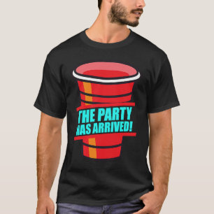 T-shirt Bière Pong La fête est arrivée en boitant bière po