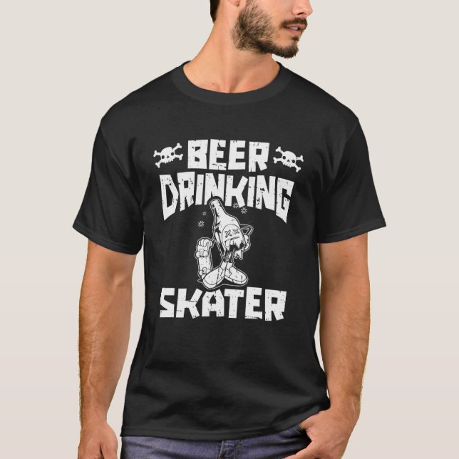T-shirt Bière Skateboard (Devant)