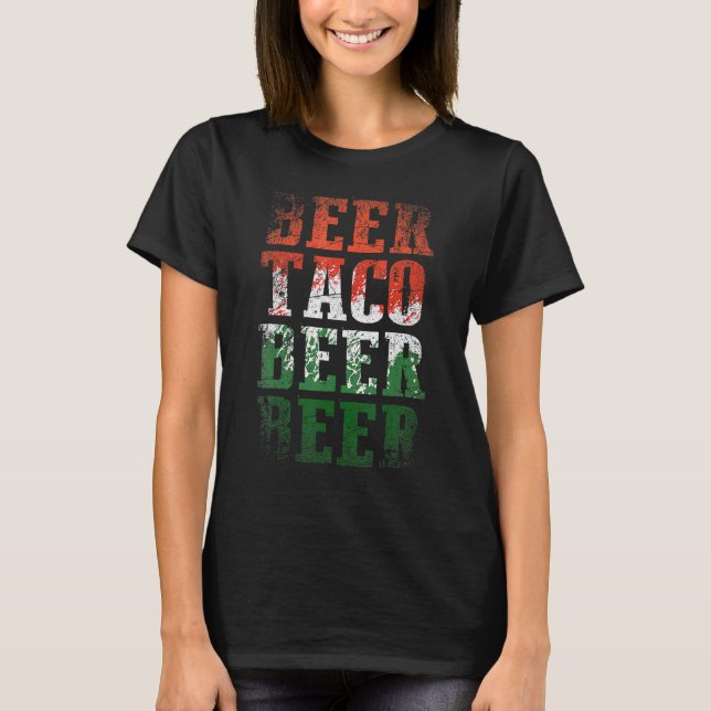T-shirt Bière Taco Bière Cinco De Mayo (Devant)