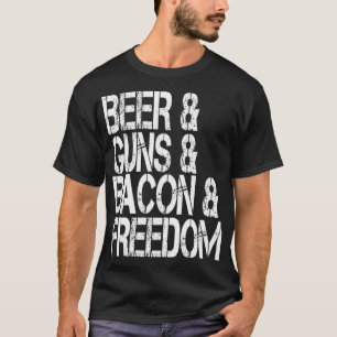 T-shirt Bières Armes Bacon Liberté Patriotique USA América