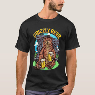 T-shirt Bières Grizzly Ours Buvant Des Bières Week-end Cam