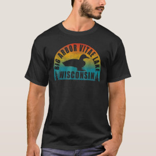 T-shirt Big Arbor Vitae Lake Northern Wisconsin Sunset Loo